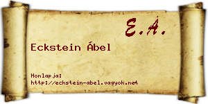 Eckstein Ábel névjegykártya